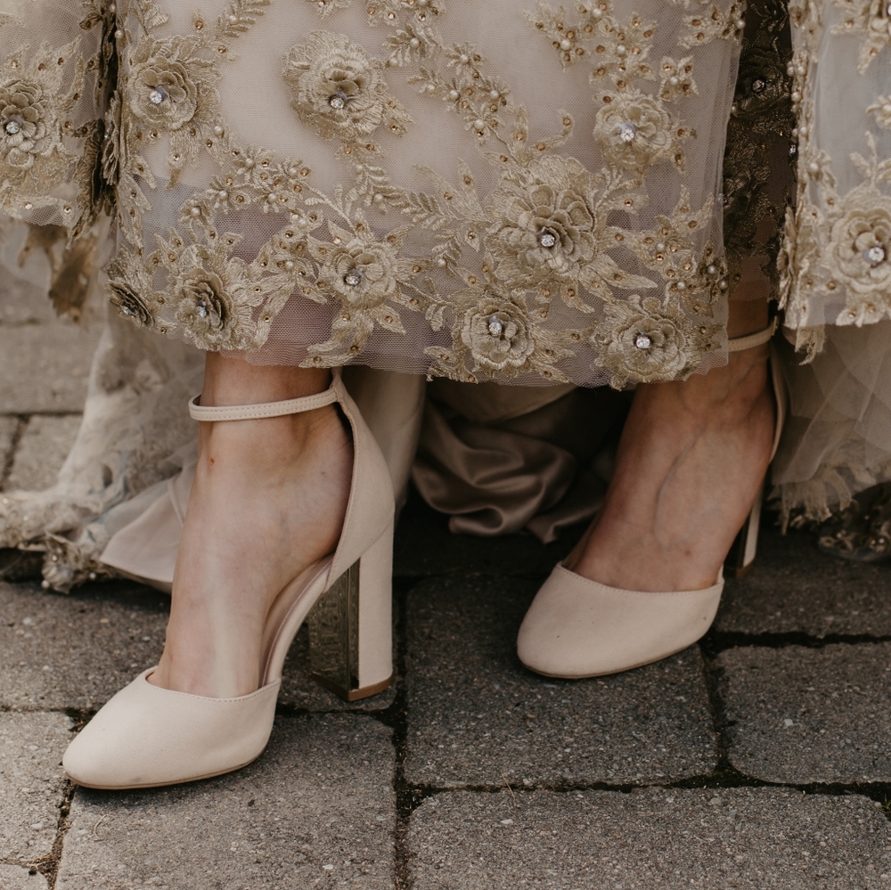 Lulu's Laura Light Nude Suede Ankle Strap Heels